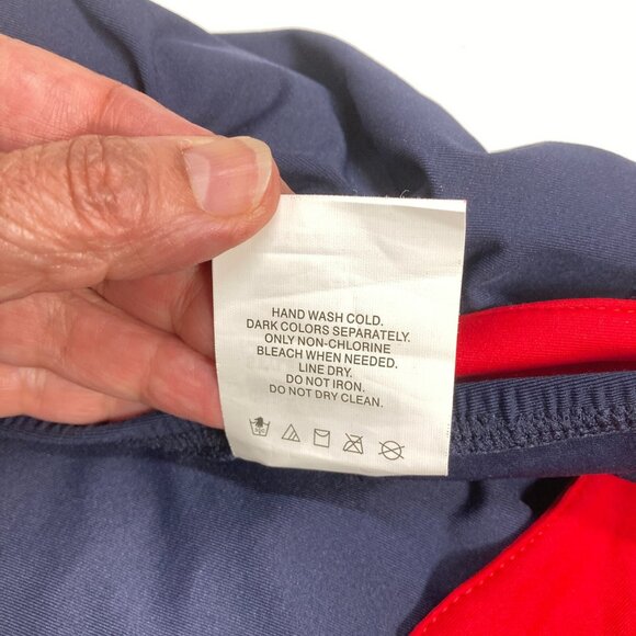 Nautica Navy Swim Skirt, Size 12, Navy w‎ Red Belt Built in Brief Nautical NEW - Picture 8 of 10